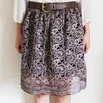 Lace Shimmer Pink Purple Skirt With Lining S, M