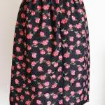 Floral Black Skirt With Bubble Hem, Xs S