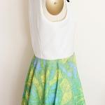 Peter Pan Collar Dress In Vintage Neon Green And..