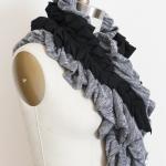 Upcycled Scarf In Grey And Black