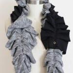 Upcycled Scarf In Grey And Black