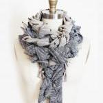 Upcycled Scarf In Greys