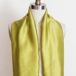Infinity Scarf In Silk Olive Gold Loop Circle..