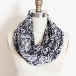 Infinity Scarf In Reversible Paisley Grey And..